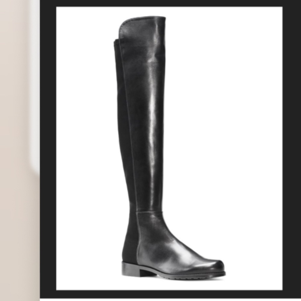 Stuart Weitzman 5050 Black Napa Boots, 9.5M